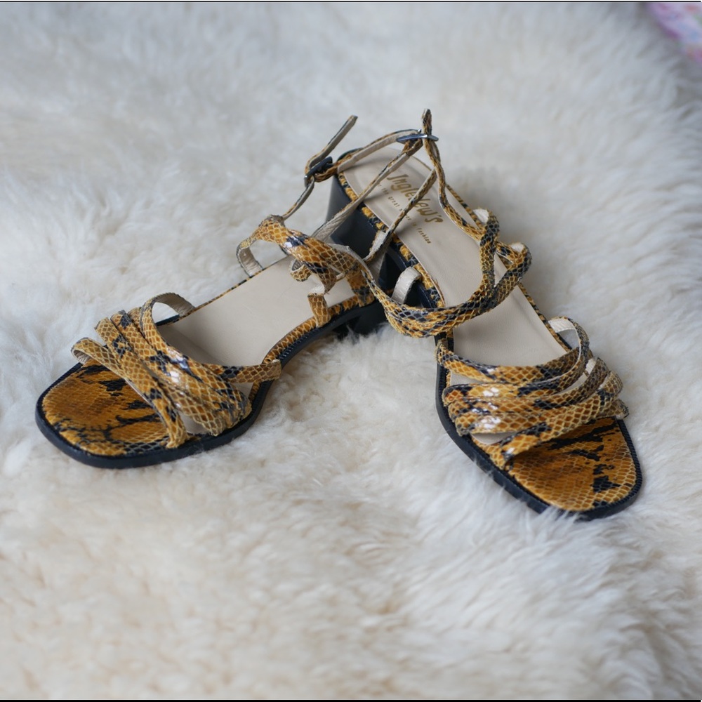 Ingledews Leather Snakeprint Sandals
